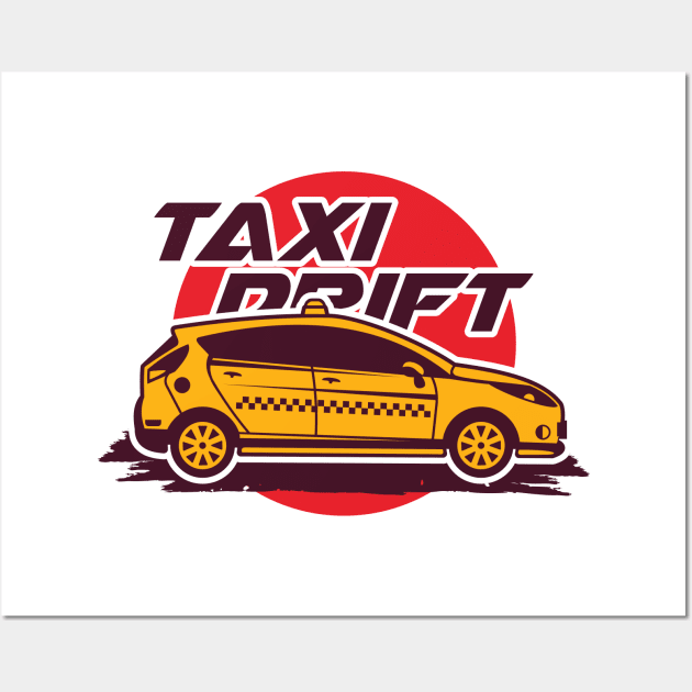 Taxi Drift Wall Art by VEKTORKITA